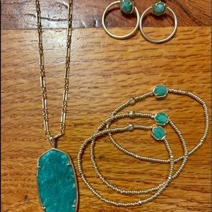 Kendra Scott jewelry set dark teal amazonite